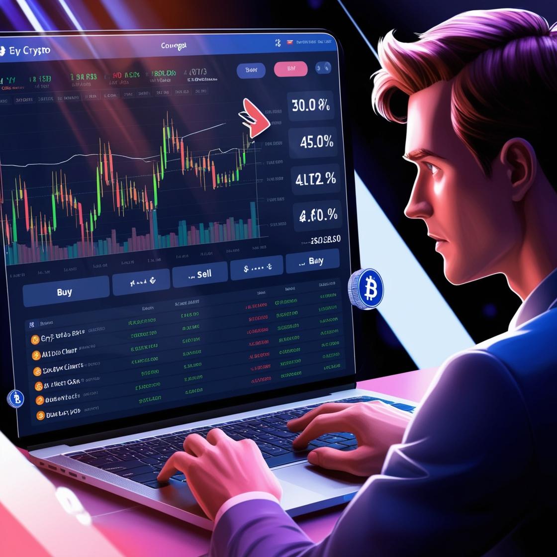 Crypto handelen scherm