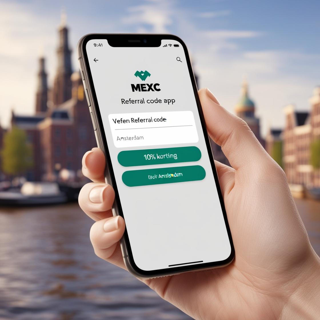 Telefoon met MEXC app